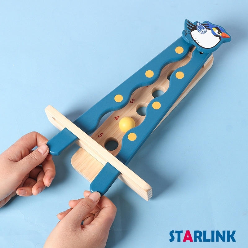 Wooden Roll Ball Game Kids Hand-eye Coordination Training Toy Early Education Wooden Toy for Child