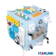 Busy Activity Cube Activities Toys Wooden Educational Montessori Baby Busy Board for Toddlers Kids Children