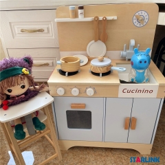 Wooden Children Toys Role-playing Toy Blue Kitchen Toys