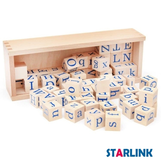 Montessori Material Wooden Alphabet Dice with Box Wooden Learning Toys For Kids