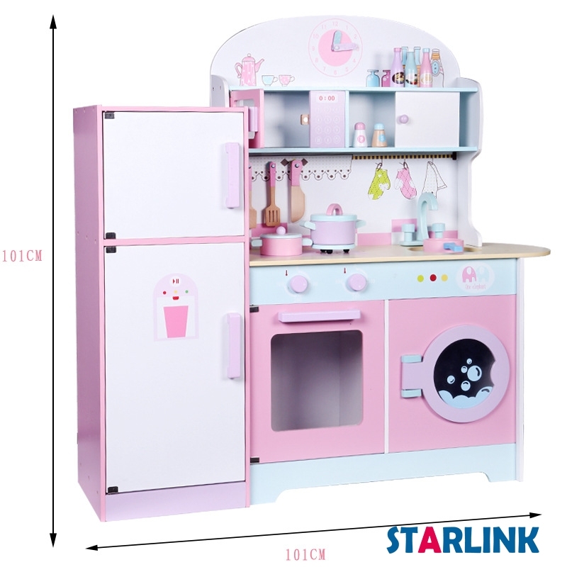 Children's kitchen toys pretend play games cooking games wooden kitchen toys