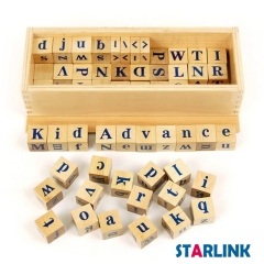 Montessori Material Wooden Alphabet Dice with Box Wooden Learning Toys For Kids
