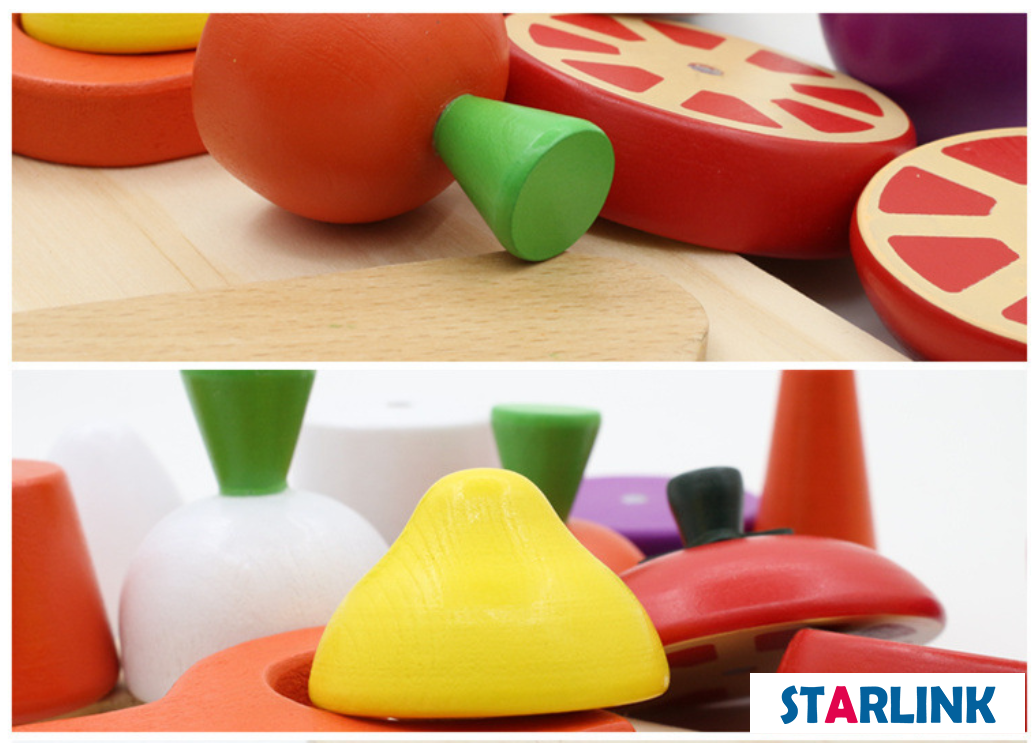 Montessori Simulation Fruits Vegetables Tomato Kitchen Toys pretend role Play Sets Wooden Box Baby toys