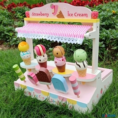Wooden Ice Cream Selection Pretend Play Set Toy Children Pretending game Toy