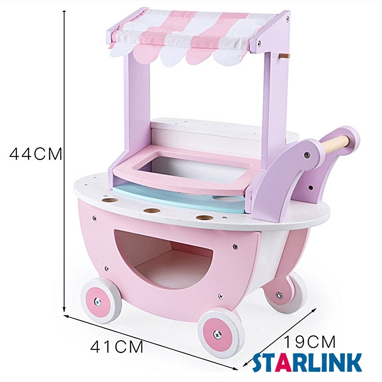 Mini Ice Cream Truck Cosplay Pretend Play Wooden Play Kitchen Set