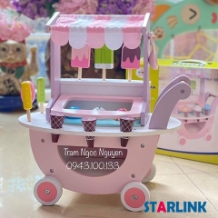 Mini Ice Cream Truck Cosplay Pretend Play Wooden Play Kitchen Set