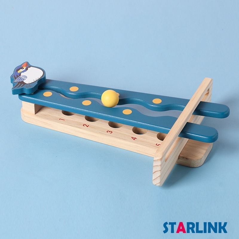 Wooden Roll Ball Game Kids Hand-eye Coordination Training Toy Early Education Wooden Toy for Child