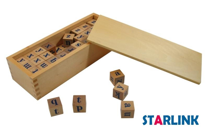 Montessori Material Wooden Alphabet Dice with Box Wooden Learning Toys For Kids