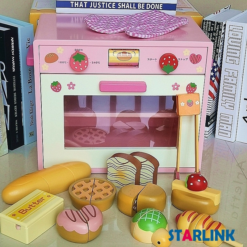 Kids wooden Kitchen set pretend play wood role play Simulation microwave oven set Toys