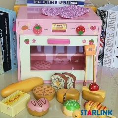 Kids wooden Kitchen set pretend play wood role play Simulation microwave oven set Toys