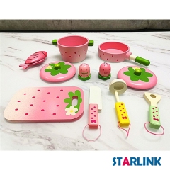 New Kitchen Toy Simulation Strawberry Gas Stove Folding Stove Children Play House Toy For Kids Puzzle Cooking Toys Set