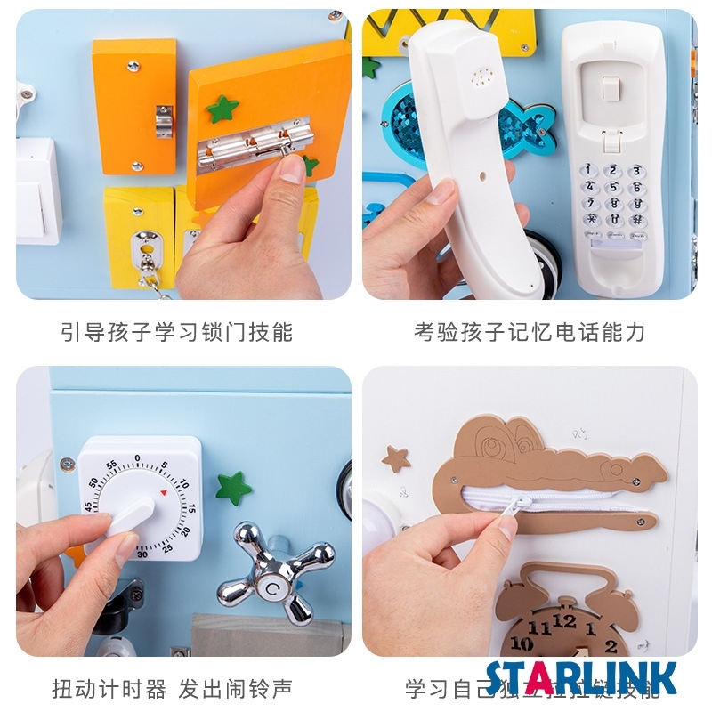 Busy Activity Cube Activities Toys Wooden Educational Montessori Baby Busy Board for Toddlers Kids Children