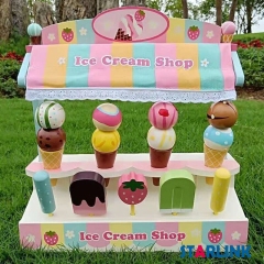 Wooden Ice Cream Selection Pretend Play Set Toy Children Pretending game Toy