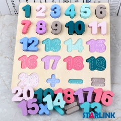 Wooden Macaron Color Early Learning Jigsaw Alphabet Number Puzzle Wooden Toy Montessori