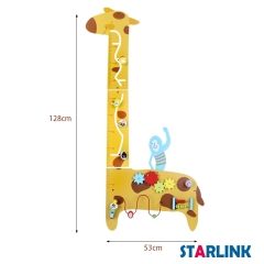 Giraffe Wall Panel Kindergarten Aids Metope Toys Play Wooden Wall Activity Decoration Panel Toys For Kids