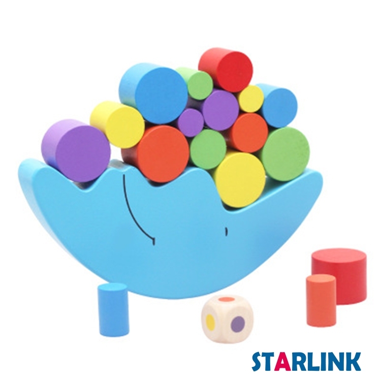 Children Colorful Wooden Moon Blocks Kids Seesaw wooden balance and tumbler toy