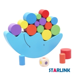 Children Colorful Wooden Moon Blocks Kids Seesaw wooden balance and tumbler toy