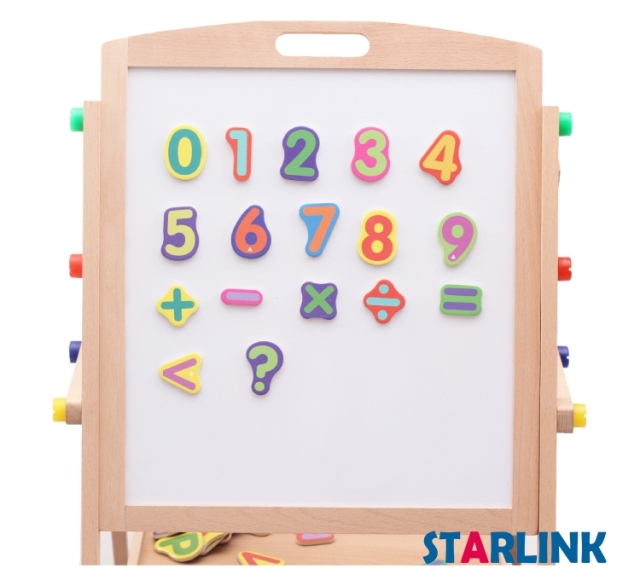 Children Painting Drawing Blackboard Wooden 2 In 1 Adjustable Blackboard Whiteboard Double Sided Kid Drawing Writing Board Easel