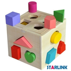 Shape Wooden Child Shape Matching BlocksKids Early Educational Learning Thirteen Hole Intelligence Box Stereo Blocks Geometric