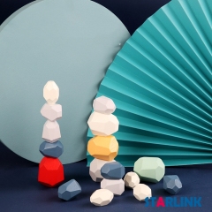 New design nordic style rainbow toy education toys wooden stone stacking game