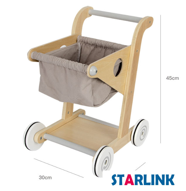 Hot sale new item role play Wooden toys shopping cart Wooden children's cart toys Children's shopping cart toys