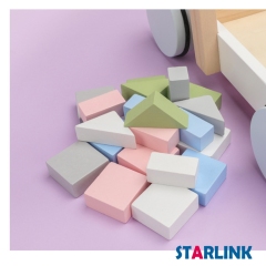 Children Play Classic Educational Learning Toy Kids Color Wooden Building Block Set cart