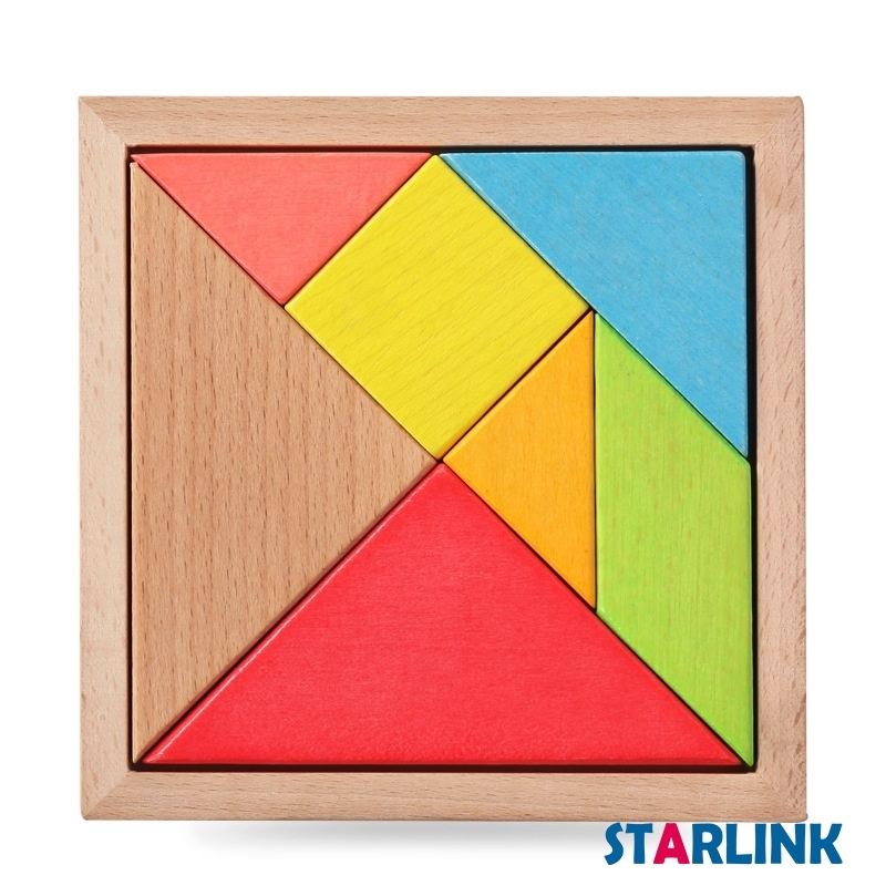 Tangram puzzle Children Educational Toy Colorful Wooden Brain Training Geometry Tangram Puzzle