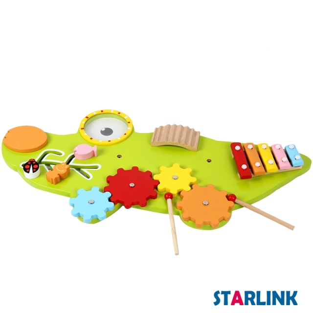 Early educational play set funny wall game wooden toy crocodile kids toy