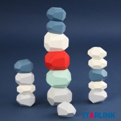 New design nordic style rainbow toy education toys wooden stone stacking game