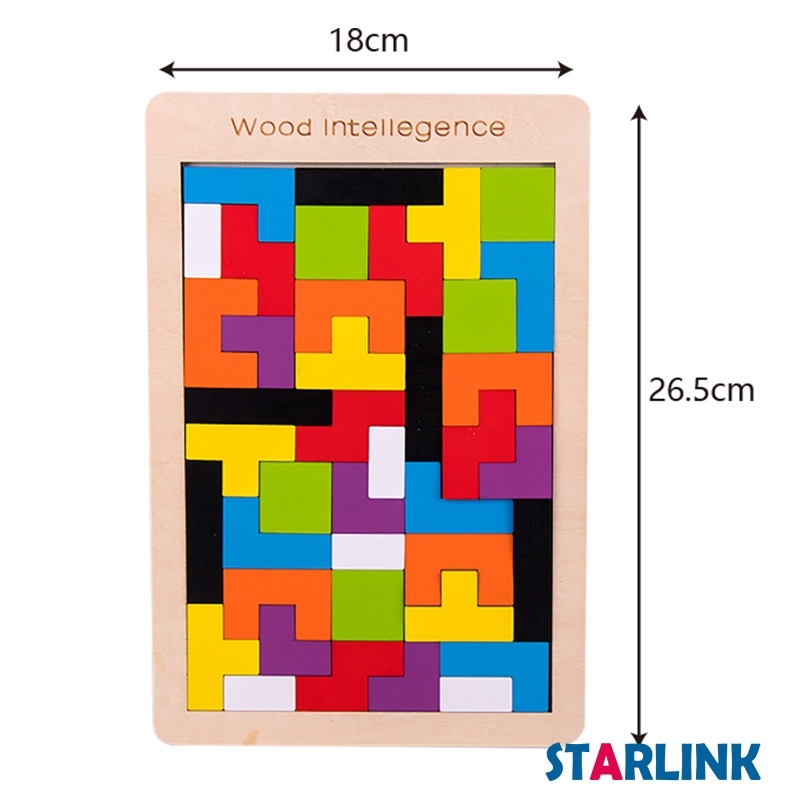 Tangram puzzle Children Educational Toy Colorful Wooden Brain Training Geometry Tangram Puzzle