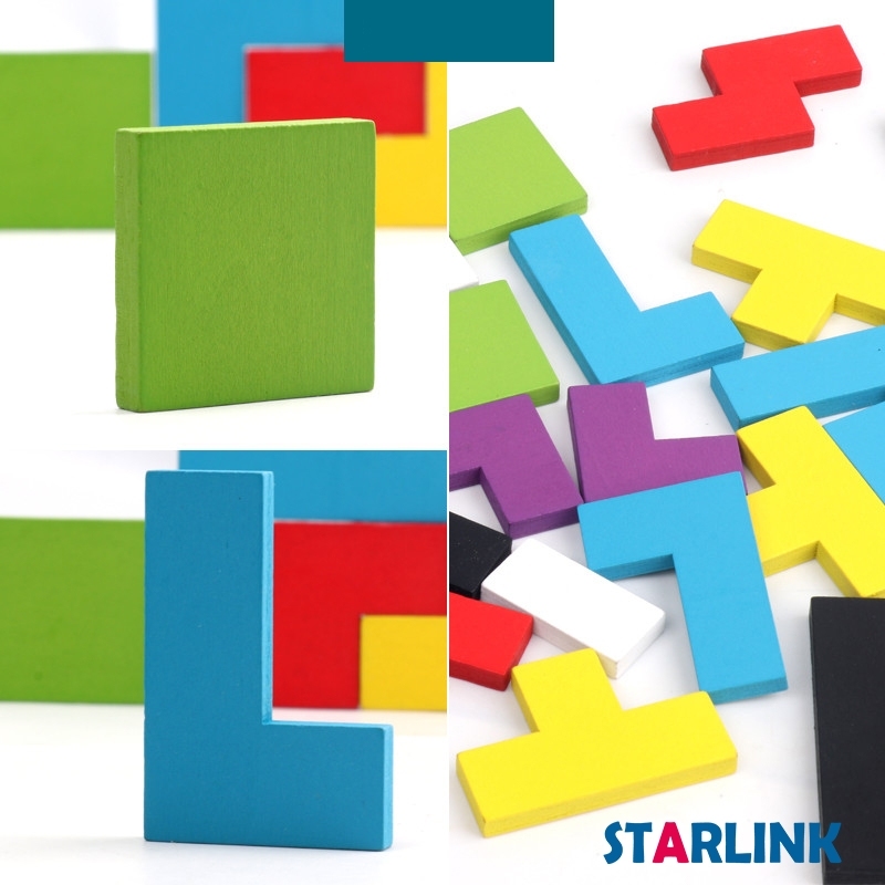 Tangram puzzle Children Educational Toy Colorful Wooden Brain Training Geometry Tangram Puzzle