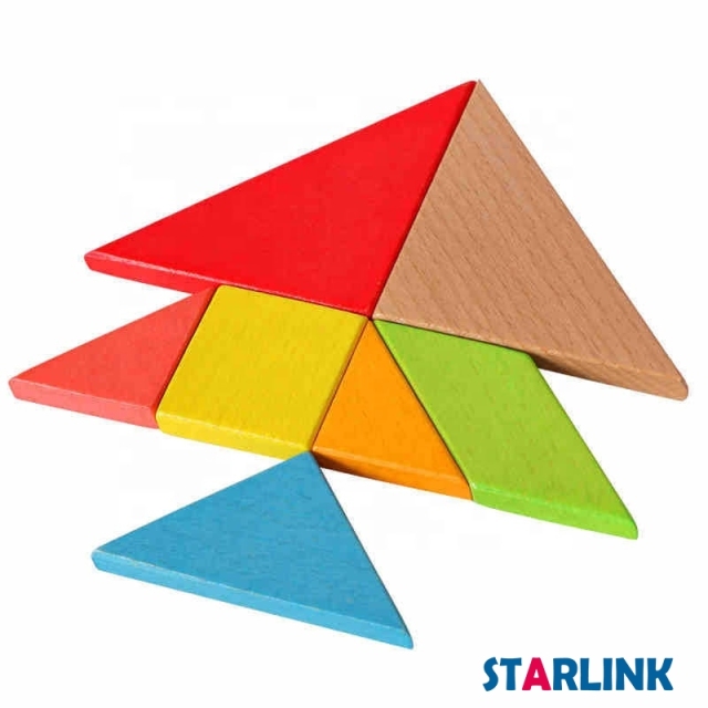 Tangram puzzle Children Educational Toy Colorful Wooden Brain Training Geometry Tangram Puzzle
