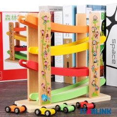 New Design Educational Toys For Kids Gliding Car Vehicle Wooden Toy Track