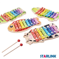 Percussion Wooden Toy Musical Instrument Hand Knocking piano Toy Wooden 8 Notes Giant Xylophone With 2 Wood Mallets