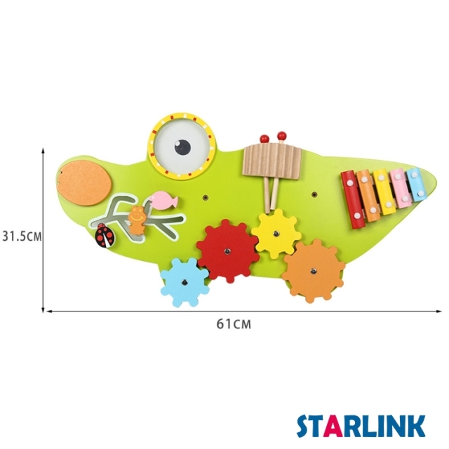 Early educational play set funny wall game wooden toy crocodile kids toy
