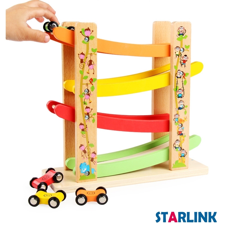 New Design Educational Toys For Kids Gliding Car Vehicle Wooden Toy Track