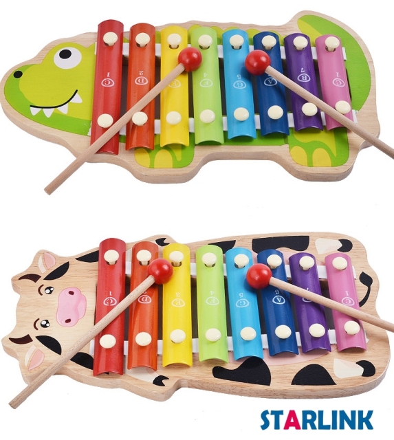 Percussion Wooden Toy Musical Instrument Hand Knocking piano Toy Wooden 8 Notes Giant Xylophone With 2 Wood Mallets