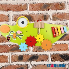 Early educational play set funny wall game wooden toy crocodile kids toy