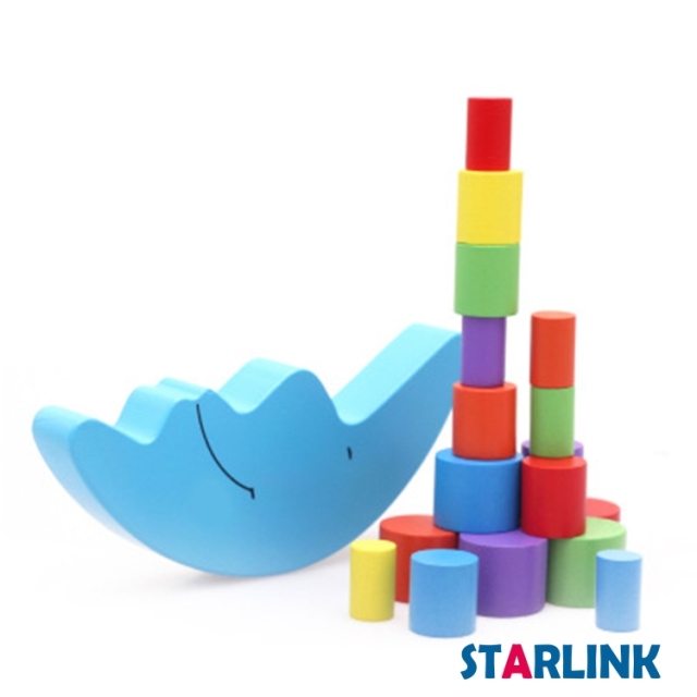 Children Colorful Wooden Moon Blocks Kids Seesaw wooden balance and tumbler toy