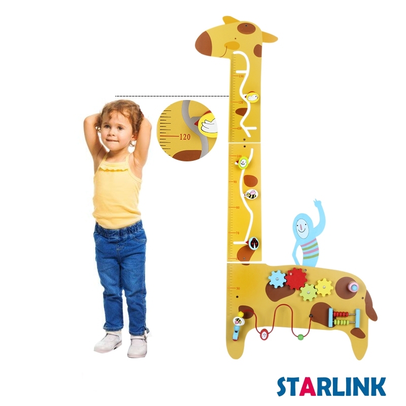 Giraffe Wall Panel Kindergarten Aids Metope Toys Play Wooden Wall Activity Decoration Panel Toys For Kids