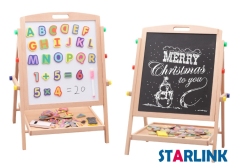 Children Painting Drawing Blackboard Wooden 2 In 1 Adjustable Blackboard Whiteboard Double Sided Kid Drawing Writing Board Easel