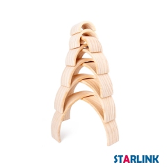 High Quality Materiales Montessori Wooden Toys Grimms Rainbow Blocks12 Piece Bridge Blocks Rainbow Stackers