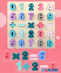 Wooden Macaron Color Early Learning Jigsaw Alphabet Number Puzzle Wooden Toy Montessori