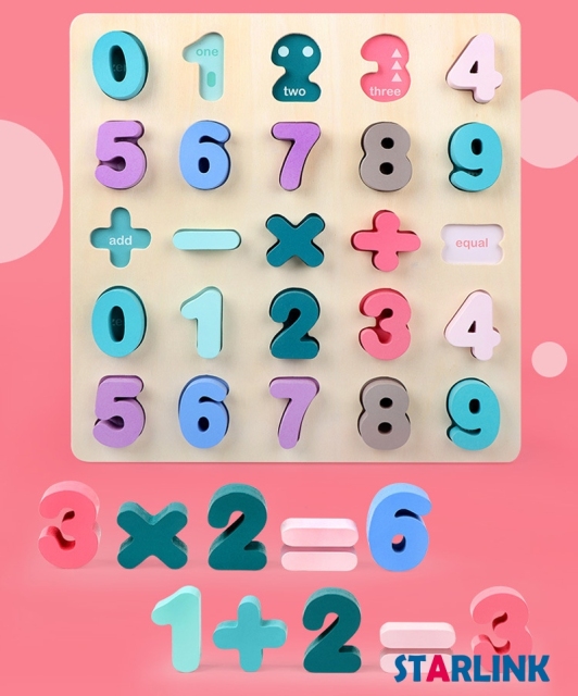 Wooden Macaron Color Early Learning Jigsaw Alphabet Number Puzzle Wooden Toy Montessori