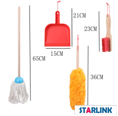 Preschool homework practice game play set wooden cleaning tools house sweeping toys for kids