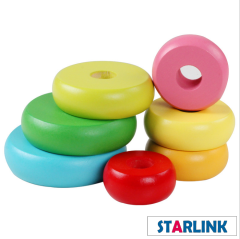 Wooden Rainbow Stacker Toddler Early Development Learning Fine Motor Skills Toys