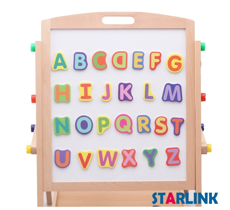 Children Painting Drawing Blackboard Wooden 2 In 1 Adjustable Blackboard Whiteboard Double Sided Kid Drawing Writing Board Easel
