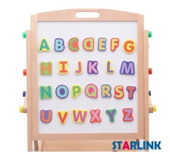 Children Painting Drawing Blackboard Wooden 2 In 1 Adjustable Blackboard Whiteboard Double Sided Kid Drawing Writing Board Easel