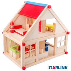 High Grade Simulation 3D Doll House Children Educational Luxury Cottage Self Assemble Wooden House Toy