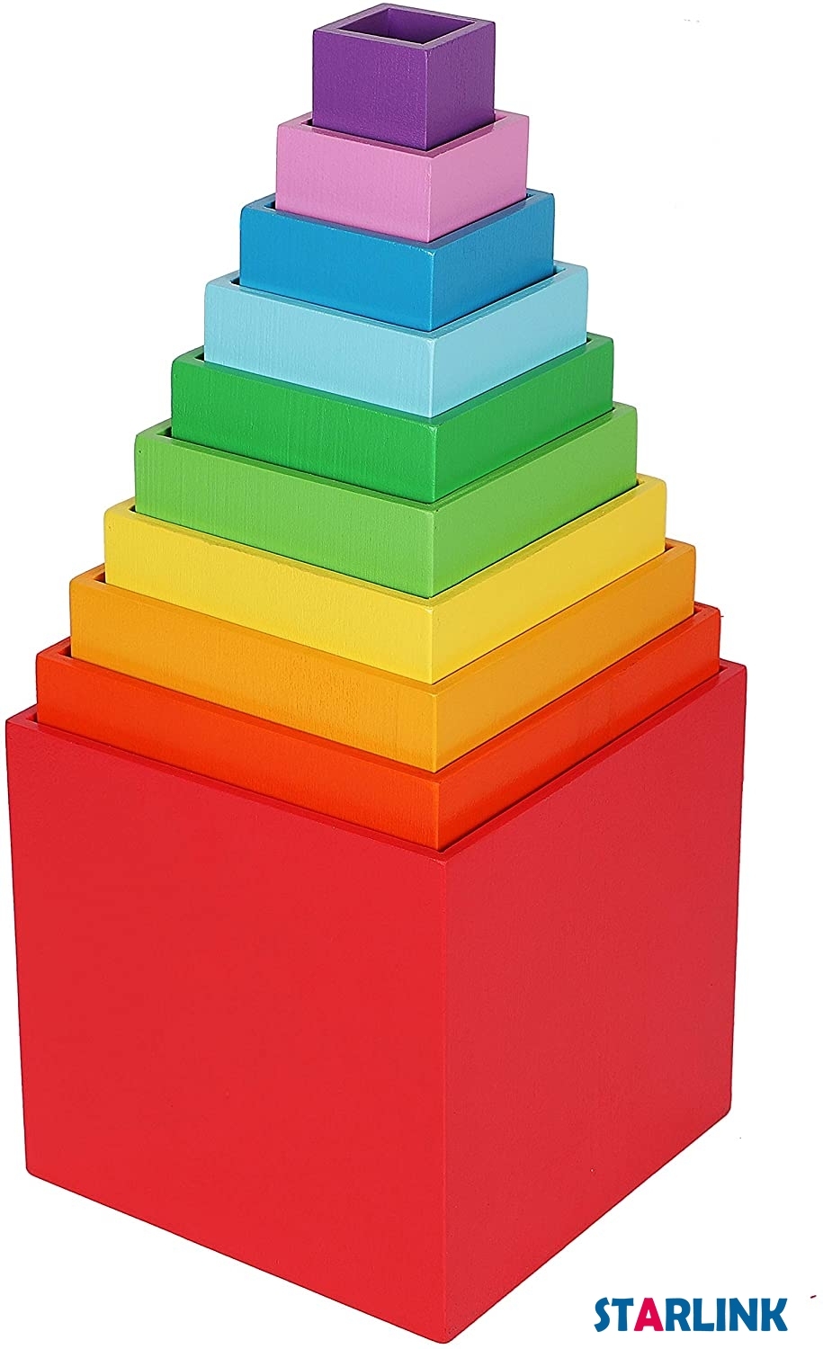 Wholesale Custom Educational Intelligent Rainbow Bridge Nesting Wooden Blocks Stacker Montessori New Toys For Kids